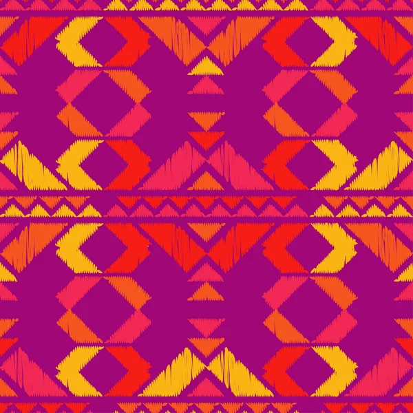 Modèle Sans Couture Boho Ethnique Broderie Sur Tissu Modèle Tribal — Image vectorielle