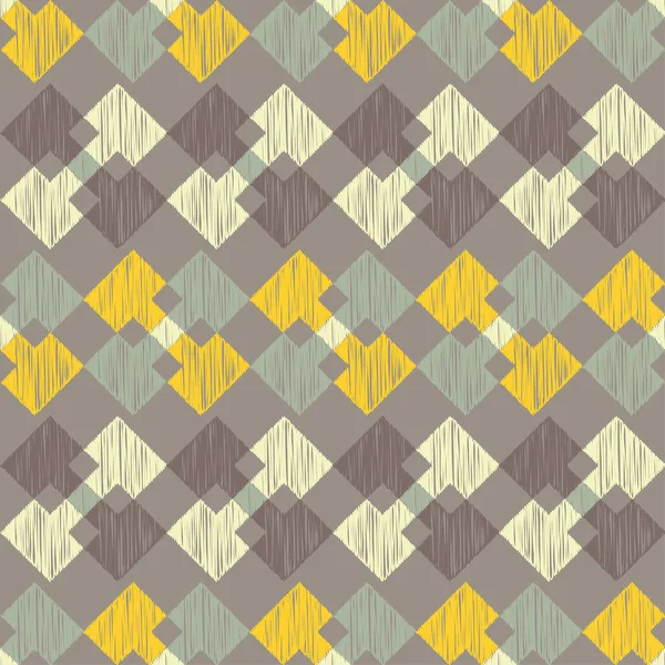 Naadloze Geometrische Patroon Het Patroon Van Vierkanten Krabbel Textuur Textiel — Stockvector