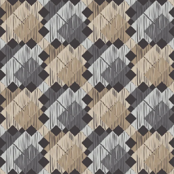 Nahtlose Geometrische Muster Textur Von Quadraten Kritzeltextur Textilbeziehung — Stockvektor