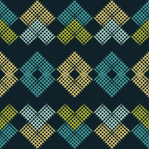 シームレスな幾何学的なパターン セルのテクスチャです テクスチャを走り書き 繊維関係 — ストックベクタ