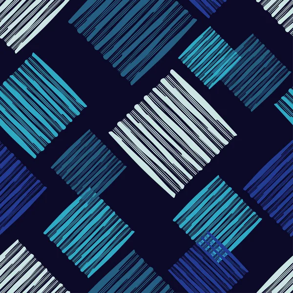Sömlös Geometriska Mönster Texturen Remsorna Klotter Textur Textil Rapport — Stock vektor