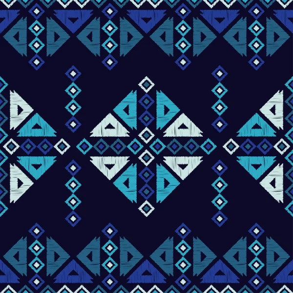 Naadloze Geometrische Patroon Textuur Van Kwadraten Borduurwerk Stof Textiel Rapport — Stockvector