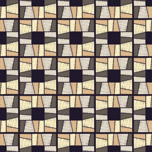 Pola Geometris Mulus Tekstur Dari Strip Tekstur Coretan Pengaitan Tekstil - Stok Vektor