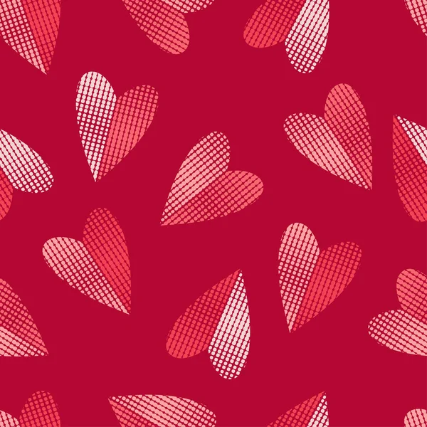 Bezešvé Pozadí Srdíčky Den Svatého Valentýna Kapky Texturu Textilní Program — Stockový vektor