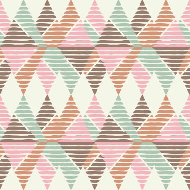 Kesintisiz geometrik desen. Üçgenler ve dalgalı çizgiler doku. Tekstil rapport.