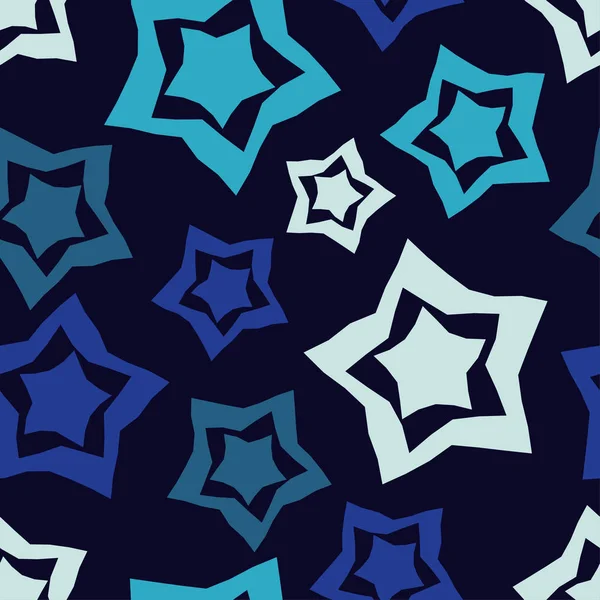 Fondo Sin Costuras Con Estrellas Decorativas Estrellas Coloridas Cielo Rasguños — Vector de stock