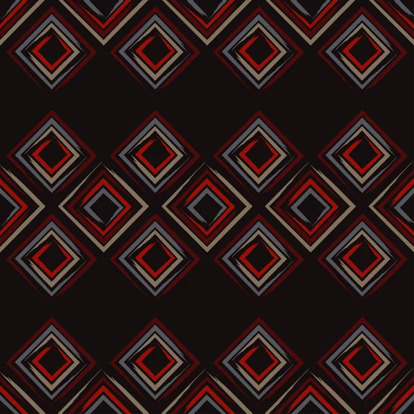 Varrat Nélküli Geometriai Mintázat Textúra Rombusz Ecsetkezelés Scribble Textúra Textil — Stock Vector