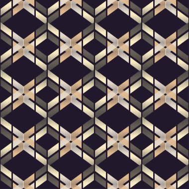 Dikişsiz soyut geometrik desen. Çizgili ve rhombus doku. Doku karalamak. Tekstil rapport.