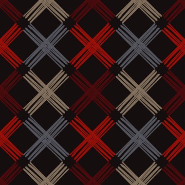 Dikişsiz soyut geometrik desen. Doku ile haçlar. El ile tarama. Doku karalamak. Tekstil rapport.