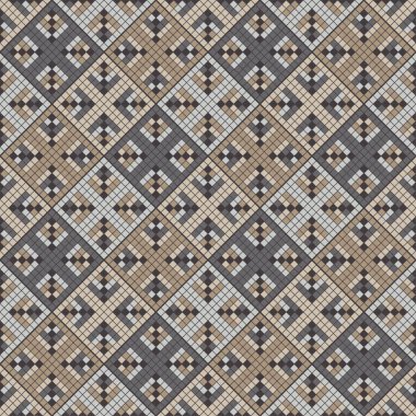 Piksel mozaiği. Kusursuz desen. Geleneksel süs. Kabile düzeni. Halk motifi. Web tasarımı veya yazdırma için vektör illüstrasyonu.