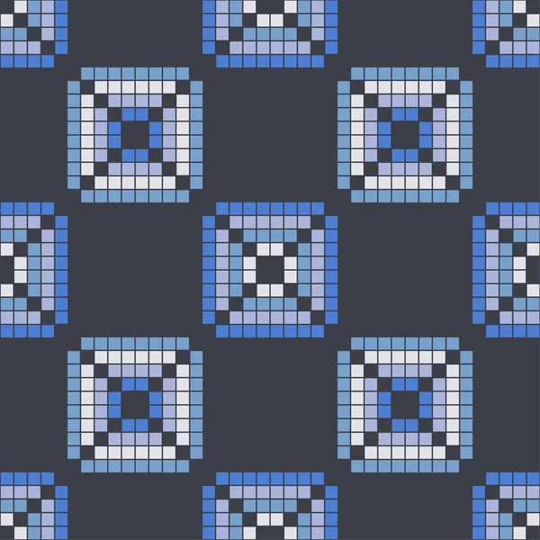 Mosaïque Pixels Modèle Sans Couture Ornement Traditionnel Modèle Tribal Motif — Image vectorielle