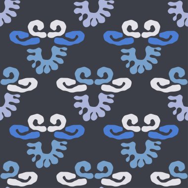 Etnik boho kusursuz desen. Dantelli. Kumaş üzerine nakış. Yama dokusu. Dokuma. Geleneksel süs. Kabile düzeni. Halk motifi. Web tasarımı veya yazdırma için vektör illüstrasyonu.