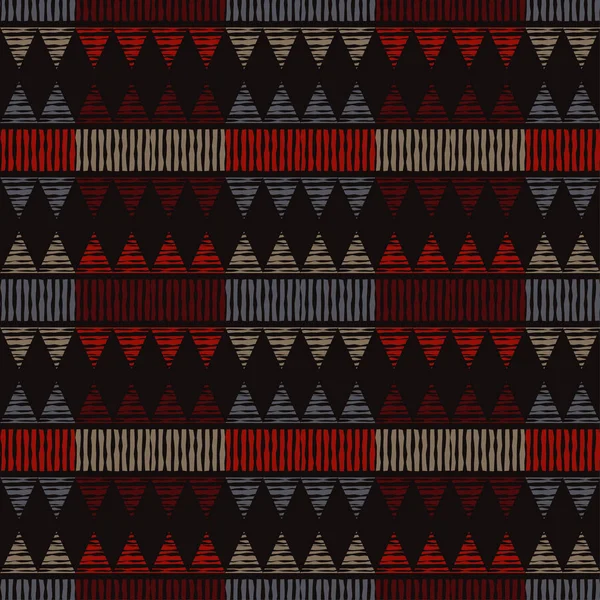 Etnische Boho Naadloos Patroon Kant Borduren Stof Patchwork Textuur Weven — Stockvector