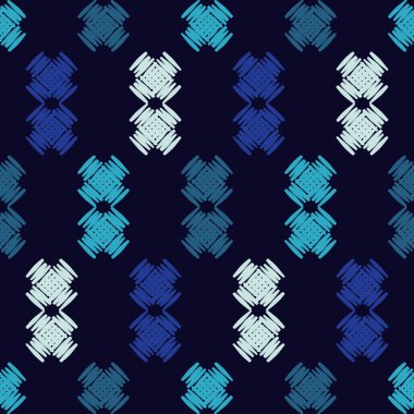 Etnik boho kusursuz desen. Dantelli. Kumaş üzerine nakış. Yama dokusu. Dokuma. Geleneksel süs. Kabile düzeni. Halk motifi. Web tasarımı veya yazdırma için vektör illüstrasyonu.