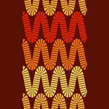 Etnik boho kusursuz desen. Dantelli. Kumaş üzerine nakış. Yama dokusu. Dokuma. Geleneksel süs. Kabile düzeni. Halk motifi. Web tasarımı veya yazdırma için vektör illüstrasyonu.