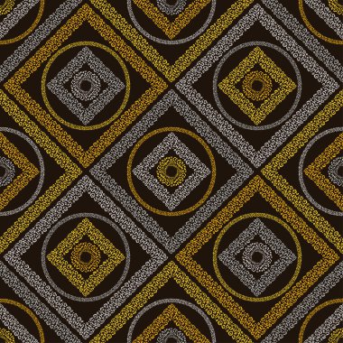 Leopar benekleri. Etnik boho kusursuz desen. Dantelli. Kumaş üzerine nakış. Yama dokusu. Dokuma. Geleneksel süs. Kabile düzeni. Halk motifi. Web tasarımı veya yazdırma için vektör illüstrasyonu.