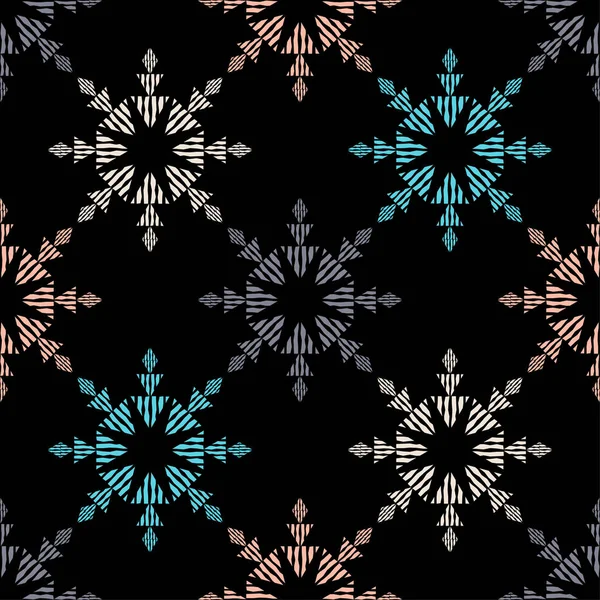 Seamless Pattern Decorative Snowflakes Stars Vector Illustration Web Design Print — Stock Vector