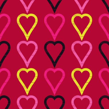 Dekoratif kalpleri olan kusursuz bir desen. Sevgililer Günü. Web tasarımı veya yazdırma için resim.