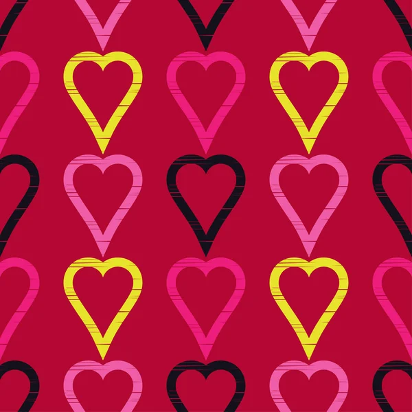 Seamless Pattern Decorative Hearts Valentine Day Illustration Web Design Print — Stock Vector