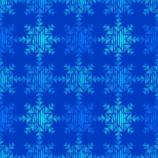 Seamless Pattern Decorative Snowflakes Stars Vector Illustration Web Design Print — 스톡 벡터