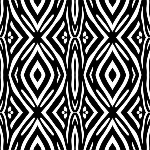シマウマストライプと黒と白のデザイン 民族のBohoシームレスなパターン レースだファブリック上の刺繍 パッチワークの質感 伝統的な飾り部族のパターンだ民俗モチーフ ウェブデザインや印刷のためのベクターイラスト — ストックベクタ