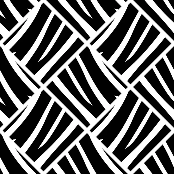 Design Preto Branco Com Listras Zebra Padrão Sem Costura Boho — Vetor de Stock