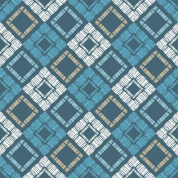 Modèle Sans Couture Boho Ethnique Dentelle Broderie Sur Tissu Texture — Image vectorielle