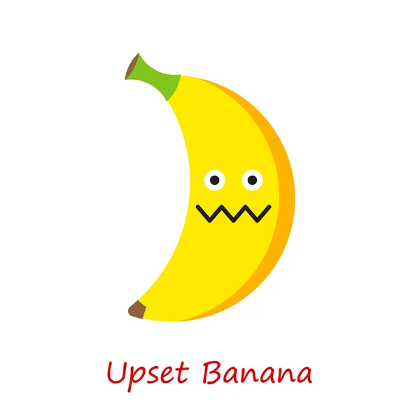 Zászlós Banán Érzések Aranyos Rajzfilm Vektoros Illusztráció Webdizájnhoz Vagy Nyomtatáshoz — Stock Vector