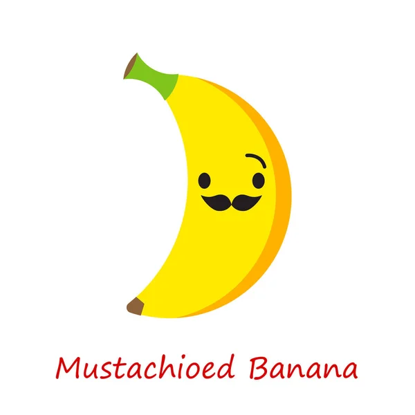 Sztandar Bananowe Emocje Słodka Kreskówka Ilustracja Wektorowa Projektowania Lub Drukowania — Wektor stockowy