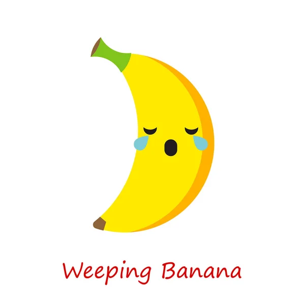 Баннер Банановые Эмоции Симпатичный Мультик Векторная Иллюстрация Веб Дизайна Печати — стоковый вектор