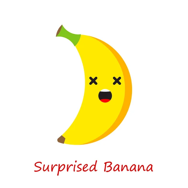 香蕉的情感 可爱的漫画 网页设计或印刷的矢量图解 — 图库矢量图片