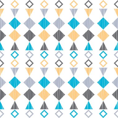 Etnik boho kusursuz desen. Dantelli. Kumaş üzerine nakış. Yama dokusu. Dokuma. Geleneksel süs. Kabile düzeni. Halk motifi. Web tasarımı veya yazdırma için vektör illüstrasyonu.