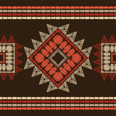 Etnik boho süsü. Kusursuz desen. Kabile motifi. Web tasarımı veya yazdırma için vektör illüstrasyonu.