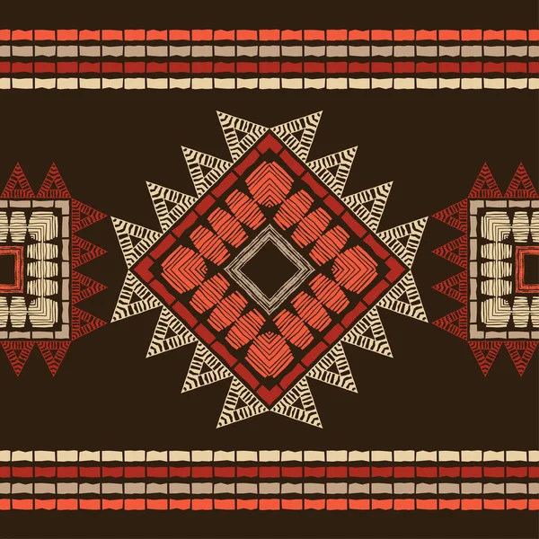 Ornamento Etnico Boho Schema Senza Soluzione Continuità Motivo Tribale Illustrazione — Vettoriale Stock