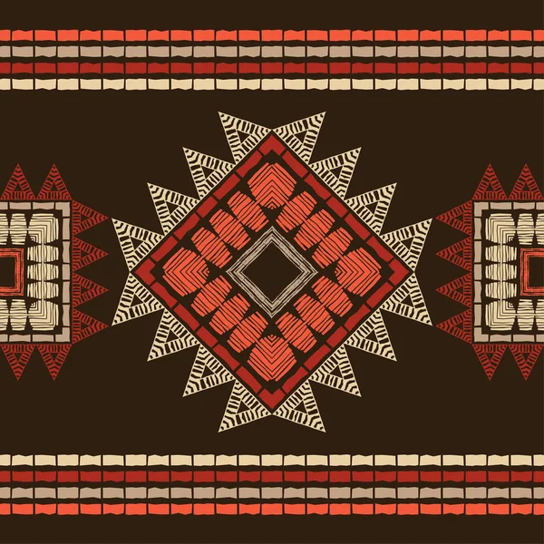 Adorno Étnico Boho Patrón Sin Costuras Motivo Tribal Ilustración Vectorial — Vector de stock