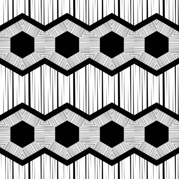 Черно Белый Дизайн Этнический Орнамент Бесшовный Шаблон Племенной Мотив Векторная — стоковый вектор