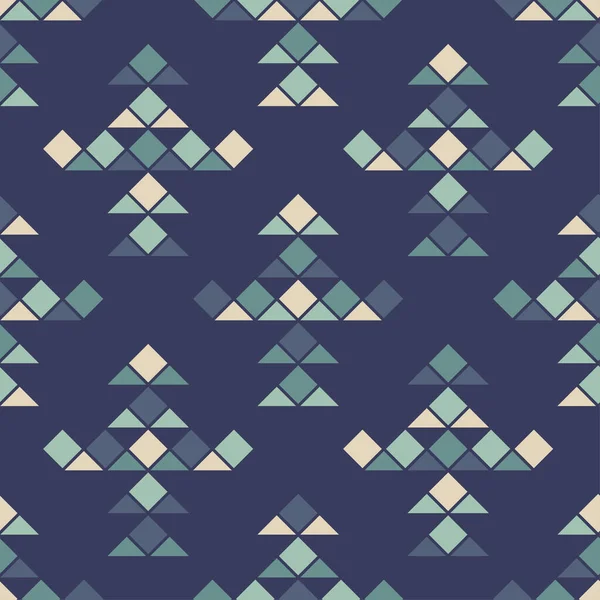 Quadrate Und Dreiecke Entwurf Geometrischer Formen Nahtloses Muster Vektor Illustration — Stockvektor