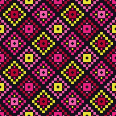 Aztek elementleri. Etnik boho süsü. Kusursuz desen. Kabile motifi. Web tasarımı veya yazdırma için vektör illüstrasyonu.