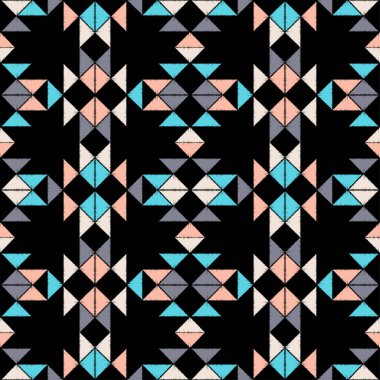 Aztek elementleri. Etnik boho süsü. Kusursuz desen. Kabile motifi. Web tasarımı veya yazdırma için vektör illüstrasyonu.