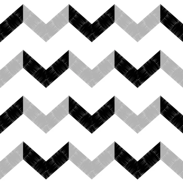 Zigzag Waves Ethnic Boho Ornament Seamless Pattern Tribal Motif Vector — Stock Vector