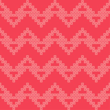 Pikseller. Kusursuz örgü deseni. Norveç çizimi. Sıcak bir kazak. Web tasarımı veya yazdırma için vektör illüstrasyonu.