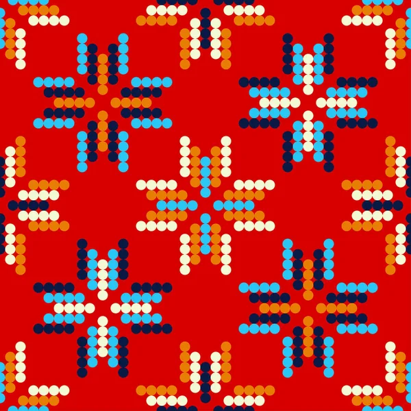 Geometrische Formen Aus Punkten Tupfen Ornament Nahtloses Muster Vektor Illustration — Stockvektor