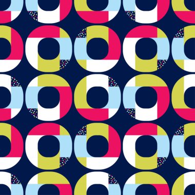 Geometrik şekillerin dizaynı. Puantiyeli. Kusursuz desen. Web tasarımı veya yazdırma için vektör illüstrasyonu.