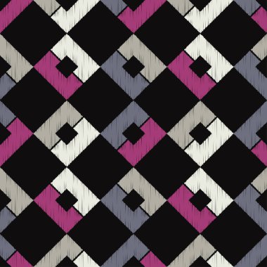 Yumurtadan çıkma ile kareler. Etnik boho süsü. Kusursuz desen. Kabile motifi. Web tasarımı veya yazdırma için vektör illüstrasyonu.