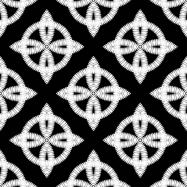 Embroidery Ethnic Boho Ornament Seamless Pattern Tribal Motif Vector Illustration — Stock Vector