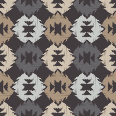 Aztek elementleri. Etnik boho süsü. Kusursuz desen. Kabile motifi. Web tasarımı veya yazdırma için vektör illüstrasyonu.