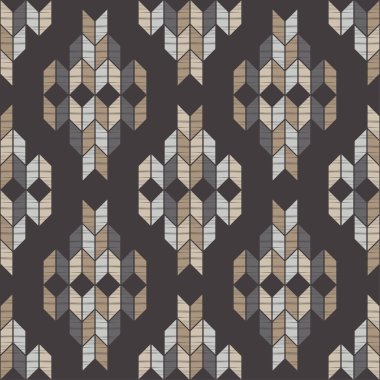 Aztek elementleri. Etnik boho süsü. Kusursuz desen. Kabile motifi. Web tasarımı veya yazdırma için vektör illüstrasyonu.