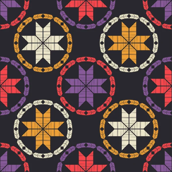 Aztec Elements Ethnic Boho Ornament Seamless Pattern Tribal Motif Vector — Stock Vector