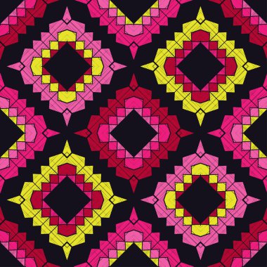 Aztek elementleri. Etnik boho süsü. Kusursuz desen. Kabile motifi. Web tasarımı veya yazdırma için vektör illüstrasyonu.