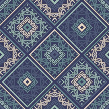 Design with Zebra stripes and Paisley pattern. Seamless background. Tribal motif. Vector illustration for web design or print.